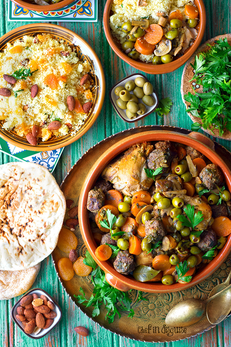Algerian olive chicken and meatball tagineو  your taste bud’s ticket to a whole new world. 